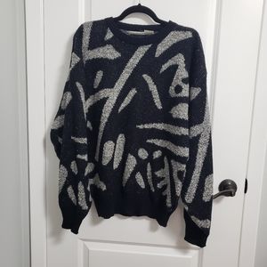 Vintage Monochrome Abstract Sweater